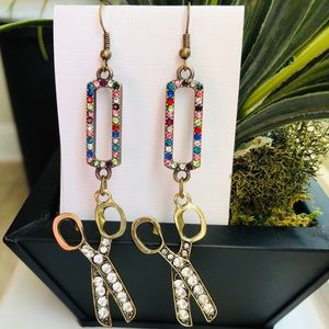 Scissor Hairdresser Stylist Earrings Handmade NWT